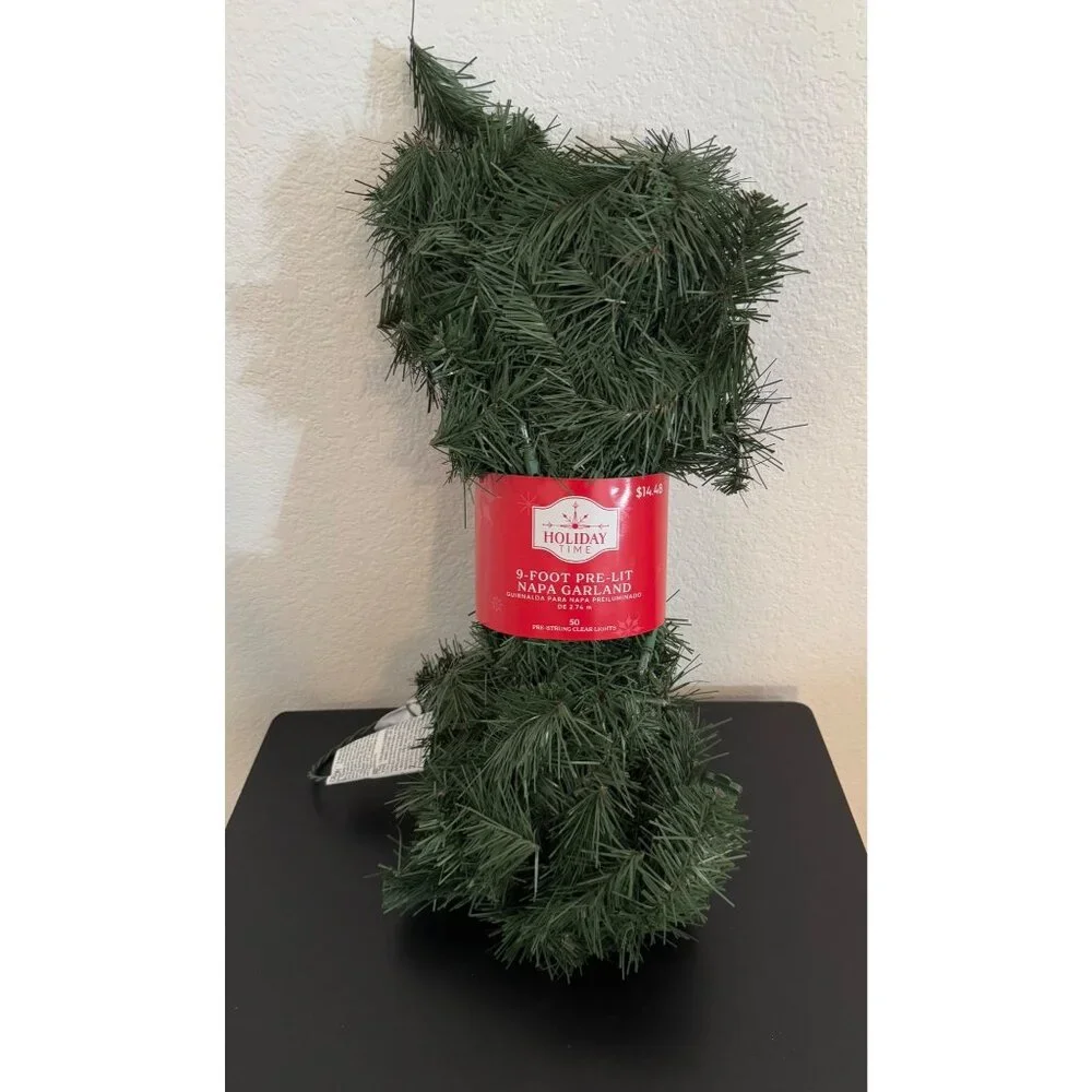 Holiday Time 9-Foot Pre-Lit Napa Garland